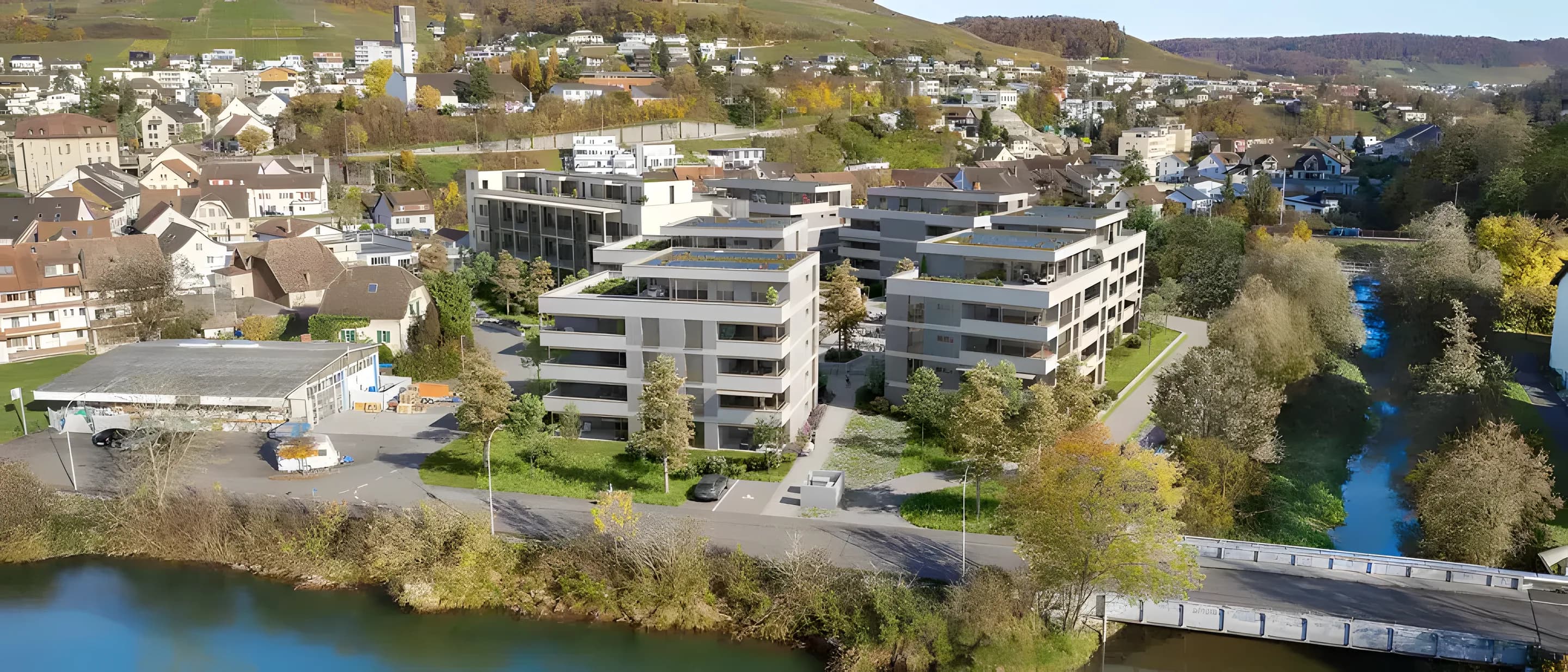 Visualisierung der Arealüberbauung Müligasse in Döttingen an der Aare