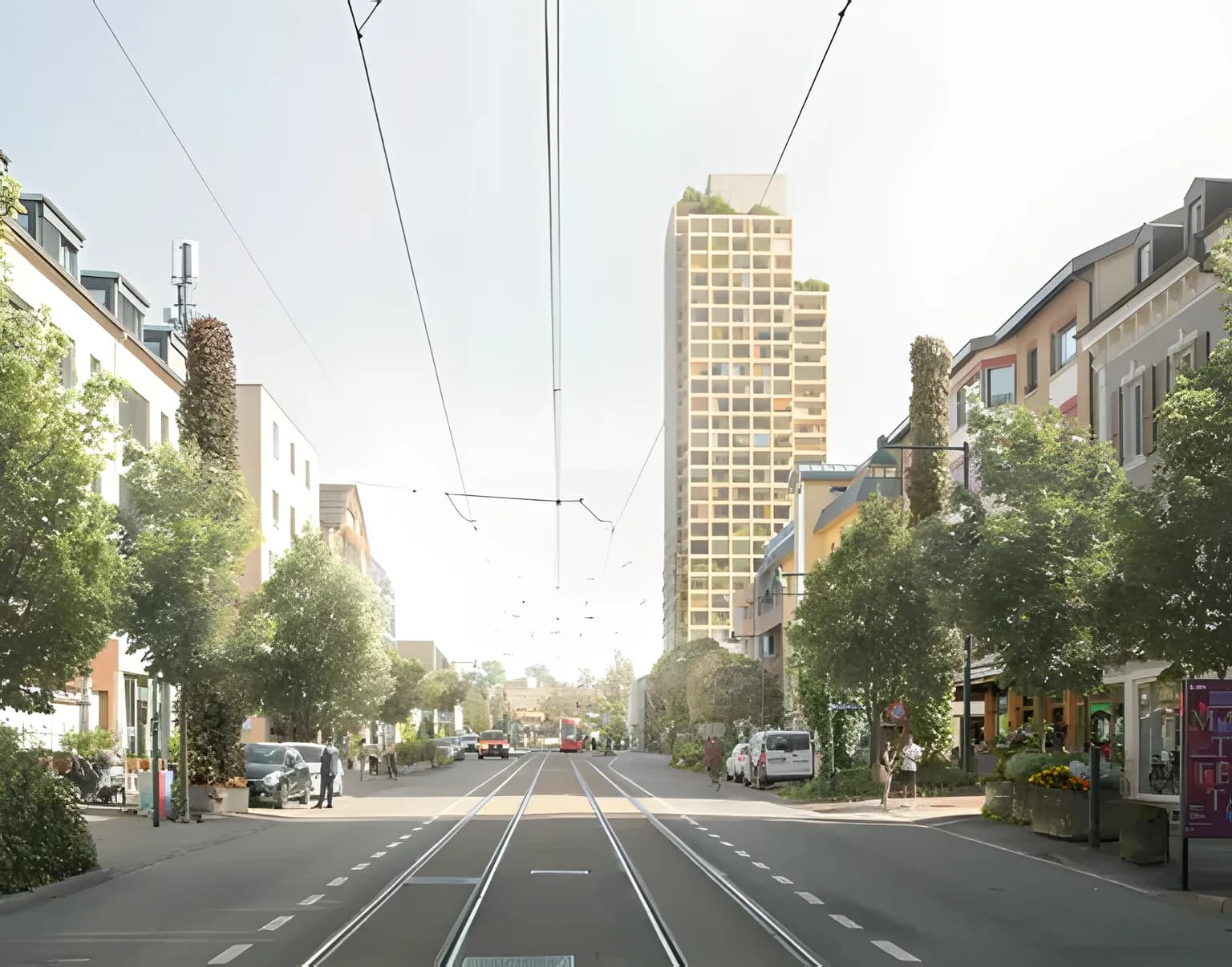 Ansicht: Neubau Holzhochhaus