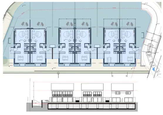 Ansicht: Neubau WüB, 3 DEFH