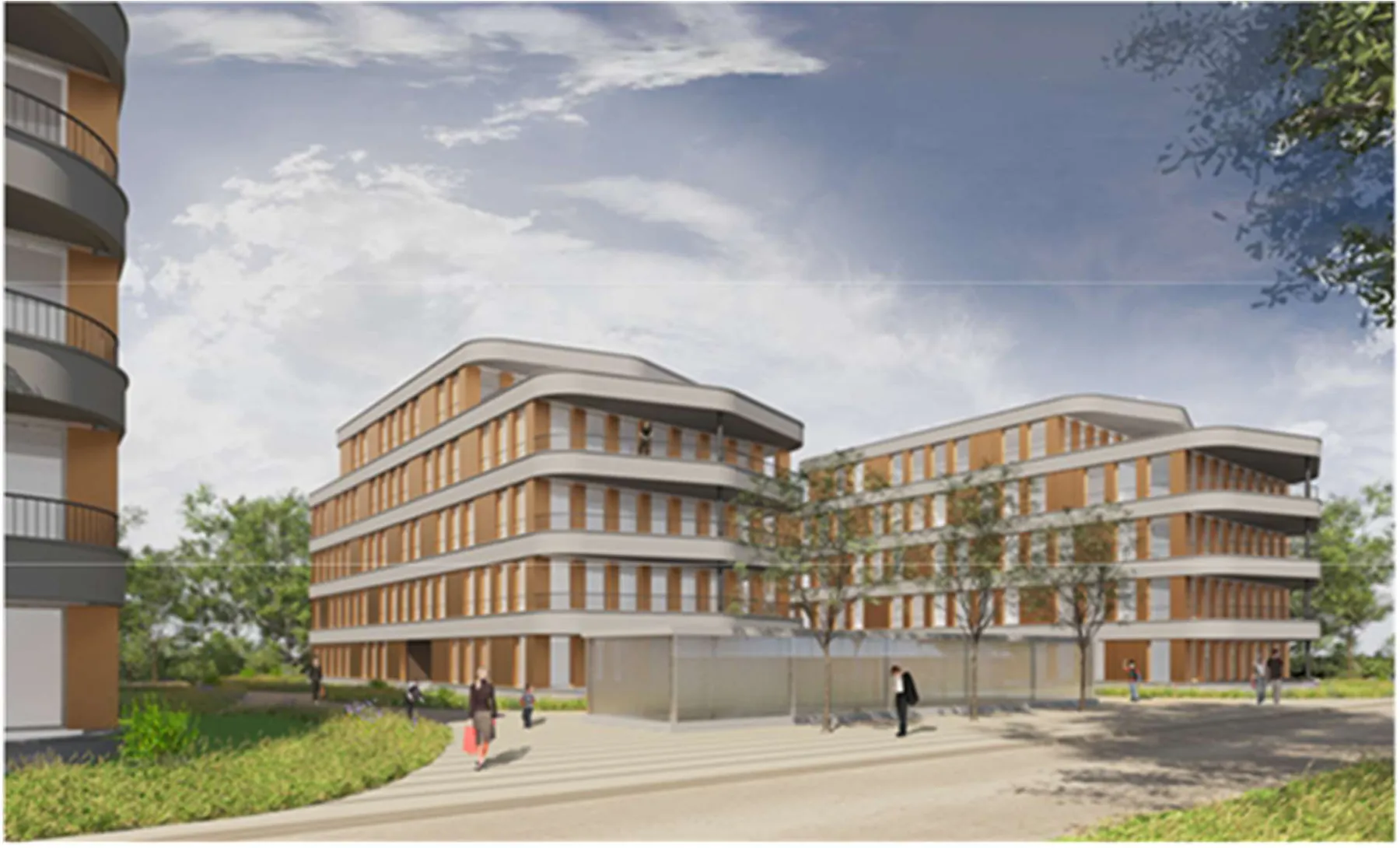 Ansicht: Neubau 3 MFH, 42 Wohnungen