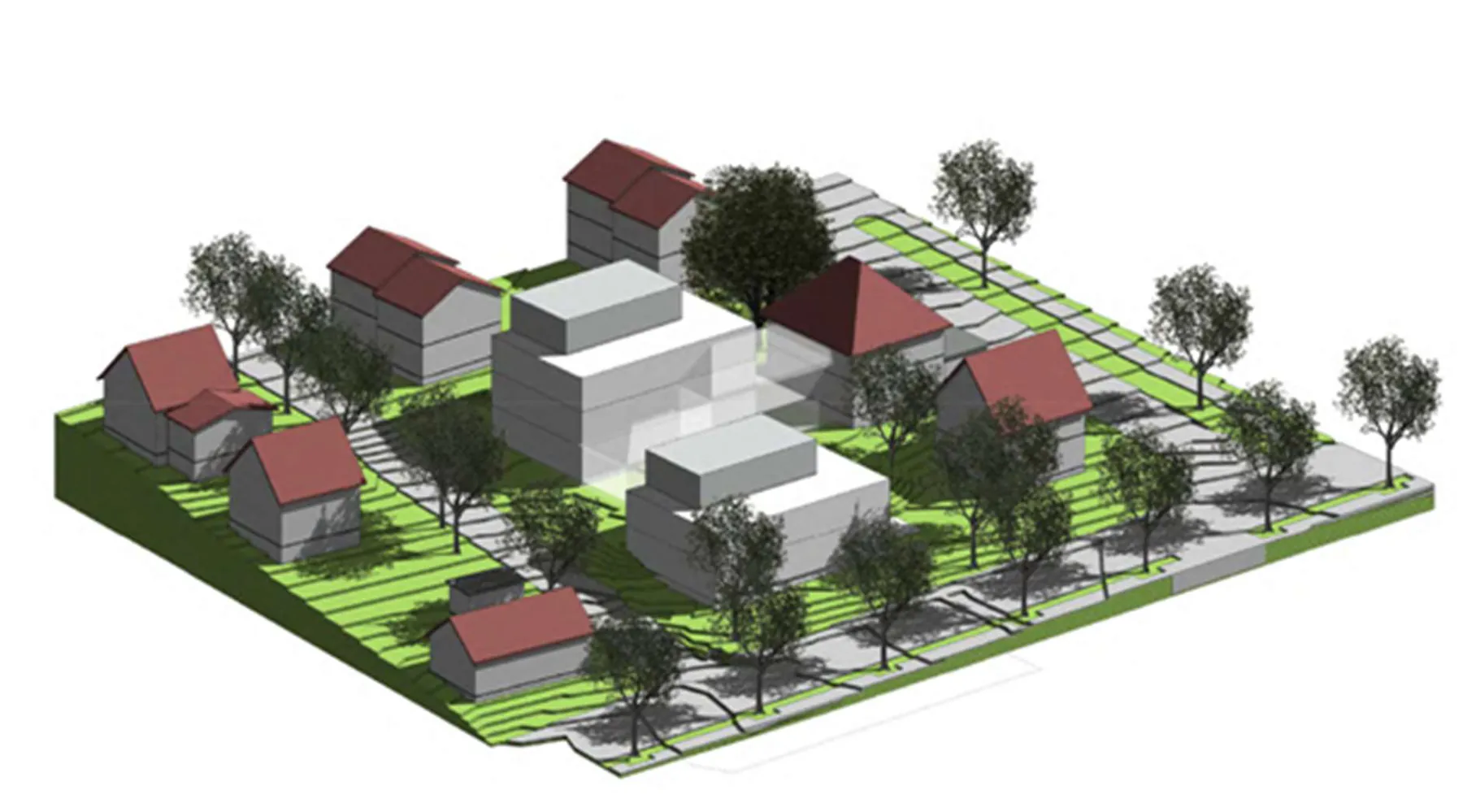 Ansicht: Neubau 2 MFH, 12 Mietwohnungen