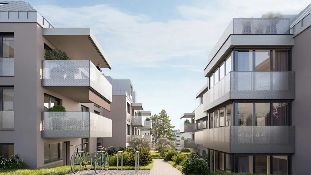 Ansicht: Neubau WÜB 3 MFH, 69 Wohnungen