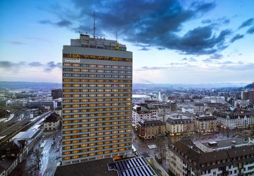 Ansicht: Sanierung und Umnutzung Hotelhochhaus, 174 Hotelzimmer und 133 Wohnungen